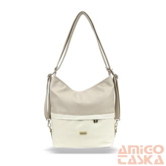   Zellia Női Válltáska/Hátizsáká Alakítható Zlb275 Beige - Shiny -