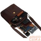 Peterson Férfi Bőr Oldaltáska Ptn 719E-Opu-6866 Sötét Barna