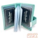 Női Bőr Névjegykártyatartó 5244 Türkiz - Ezüst Gyöngyház Hatás -