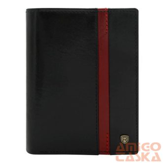 Férfi Bőr Pénztárca N575-Rvtp-3074 Black-Red
