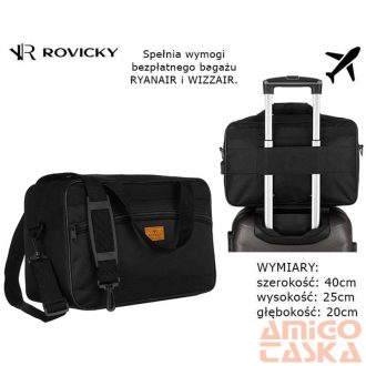   Rovicky - Utazótáska - Kézipoggyász - R-Tl15608-2493 Black - 40 X 25 X 20 Cm