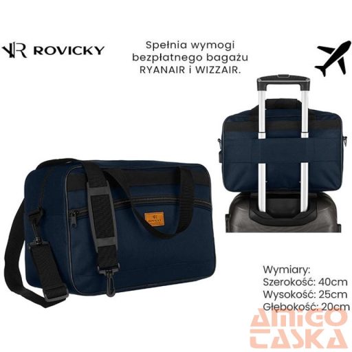 Rovicky - Utazótáska - Kézipoggyász - R-Tl15608-2493 Black - 40 X 25 X 20 Cm