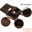 Peterson férfi bőr oldaltáska 996-M-NSH-4901 Tan – Barna