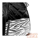 Zellia Női Hátizsák 24045 Fekete Steppelt - Vízlepergetős - Lakk Zebra Minta -