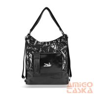   Zellia Női Válltáska/Hátizsáká Alakítható 19010 Fekete - Leaf -