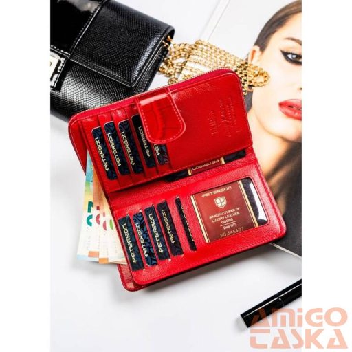 Peterson Női Bőr Pénztárca Ptn 76116-Cb-8744 Red