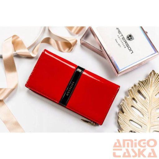 Peterson Női Pénztárca Ptn 004-Lak-9604 Red-Black