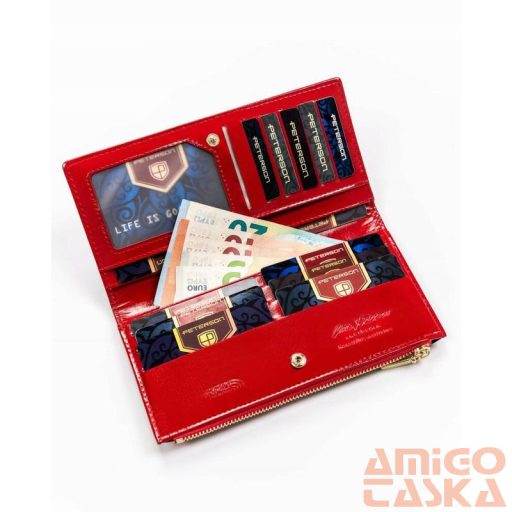 Peterson Női Pénztárca Ptn 004-Lak-9604 Red-Black