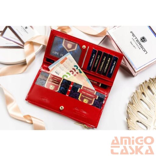 Peterson Női Pénztárca Ptn 004-Lak-9604 Red-Black
