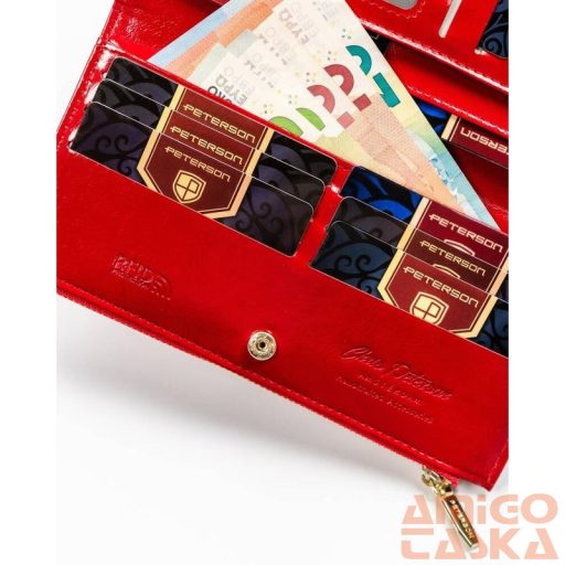 Peterson Női Pénztárca Ptn 004-Lak-9604 Red-Black