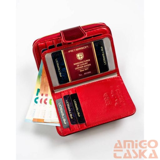 Peterson Női Bőr Pénztárca Ptn 76115-Sbr-0806 Red - Piros
