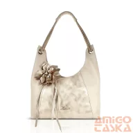   Zellia Női Válltáska 26038F Beige-Arany - Glass - Virág Dísszel -
