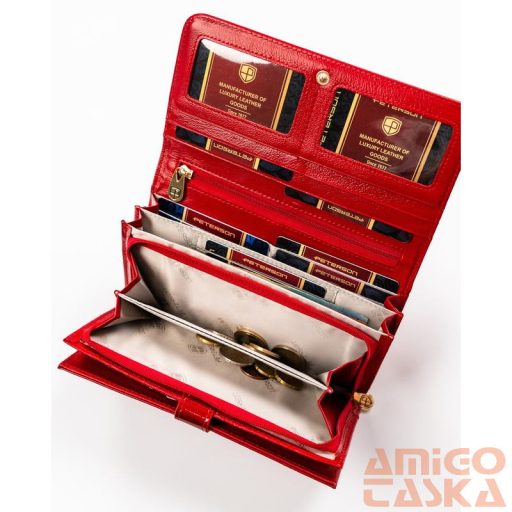 Peterson Női Bőr Pénztárca 421077-Saf-7228 Red - Piros