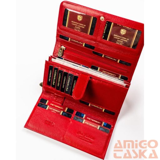 Peterson Női Bőr Pénztárca 421077-Saf-7228 Red - Piros