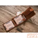 Férfi Bőr Pénztárca - Mintás -   N992L-Chm-Deer-7599  - Szarvas Minta - Világos Barna - Cognac