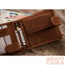 Férfi Bőr Pénztárca - Mintás -   N992L-Chm-Deer-7599  - Szarvas Minta - Világos Barna - Cognac
