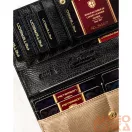 Peterson Női Bőr Pénztárca Ptn Lj-42106-0681 Black-Gold - Fekete-Arany