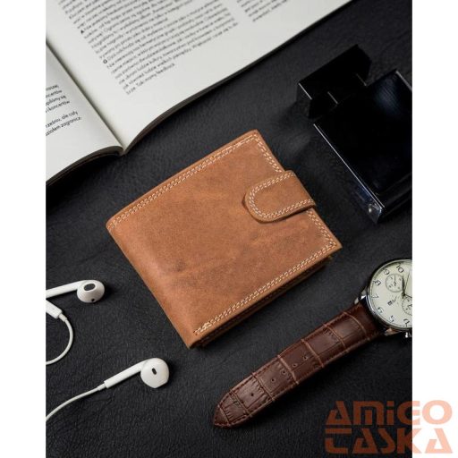 Férfi Bőr Pénztárca N0035L-Chm Cognac
