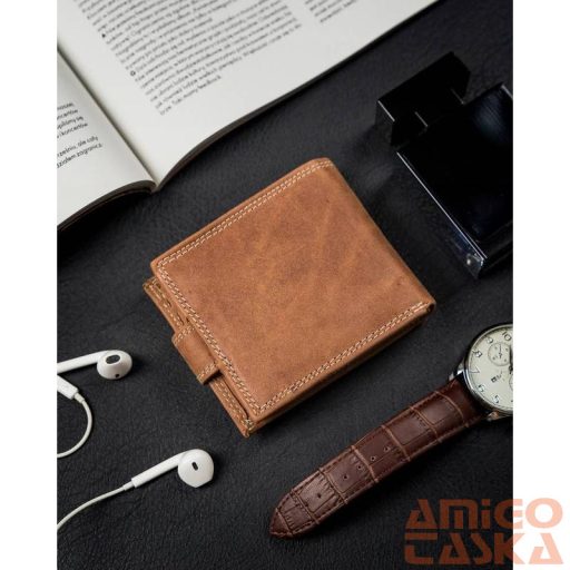 Férfi Bőr Pénztárca N0035L-Chm Cognac