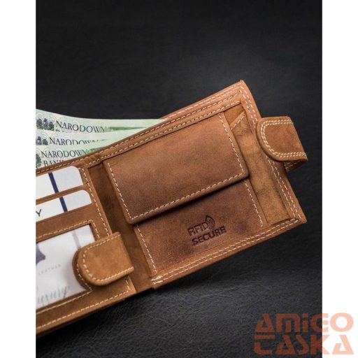 Férfi Bőr Pénztárca N0035L-Chm Cognac