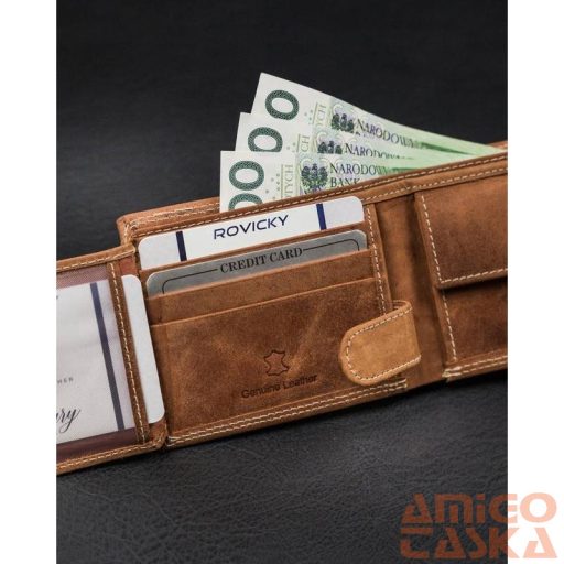 Férfi Bőr Pénztárca N0035L-Chm Cognac