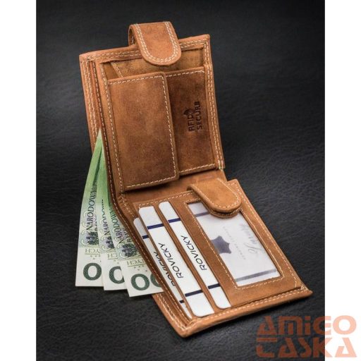Férfi Bőr Pénztárca N0035L-Chm Cognac