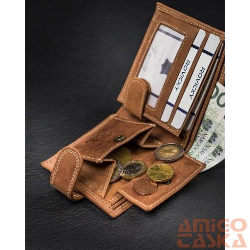 Férfi Bőr Pénztárca N0035L-Chm Cognac