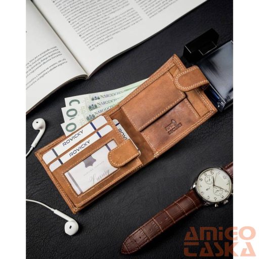 Férfi Bőr Pénztárca N0035L-Chm Cognac