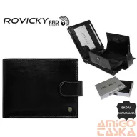 Rovicky férfi bőr pénztárca N61L-RVT – fekete