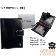 Rovicky férfi bőr pénztárca N62L-RVT – fekete