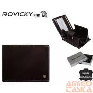 Rovicky férfi bőr pénztárca N61-RVT – barna