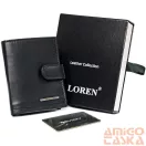 Loren férfi bőr pénztárca GRM-70-05 BLACK
