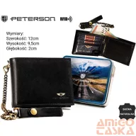 Peterson férfi bőr pénztárca PTN 304Ł-2-1-1 BLACK