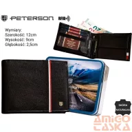 Peterson férfi bőr pénztárca PTN 304P-01 – fekete