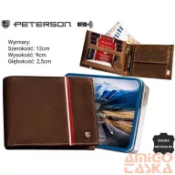 Peterson férfi bőr pénztárca PTN 304P-01 – barna