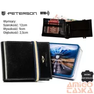 Peterson férfi bőr pénztárca PTN 304E-5774 BLACK