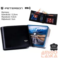 Peterson férfi bőr pénztárca PTN 22301-VT – fekete