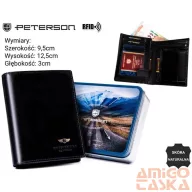 Peterson férfi bőr pénztárca PTN 22308-VT – fekete