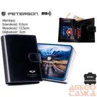 Peterson férfi bőr pénztárca PTN 22308L-VT – fekete