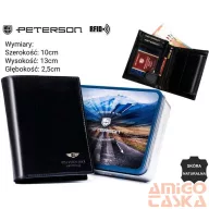 Peterson férfi bőr pénztárca PTN 22311-VT – fekete