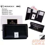  Rovicky női bőr és műbőr pénztárca RPX-23-3 – fekete