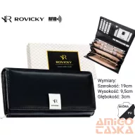   Rovicky női bőr és műbőr pénztárca RPX-20A-4 – fekete