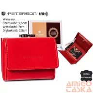 Peterson női bőr pénztárca PTN RD-25-GCL – piros