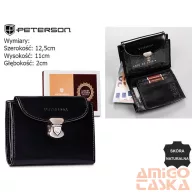 Peterson női bőr pénztárca PTN RD-26-GCL – fekete