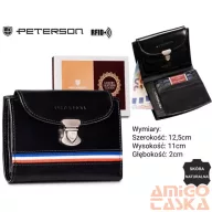 Peterson női bőr pénztárca PTN RD-26-GCL-A – fekete