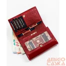 Peterson női bőr pénztárca PTN ST-445 – piros