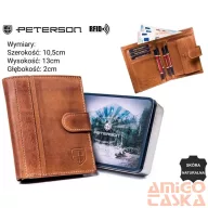 Peterson férfi bőr pénztárca PTN N005L-PCA – barna