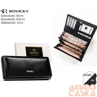   Rovicky női bőr és műbőr pénztárca RPX-20-ML – fekete
