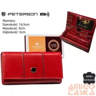 Peterson női bőr pénztárca PTN RD-08-GCL-S – piros