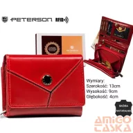 Peterson női bőr pénztárca PTN RD-02-GCL-Y – piros